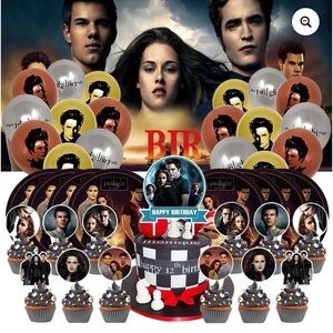 Twilight Themed Party Supplies Set - Black, Silver, Orange